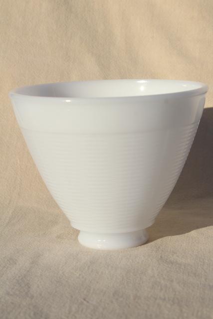 photo of vintage white milk glass diffuser shade, replacement lamp shade reflector #1