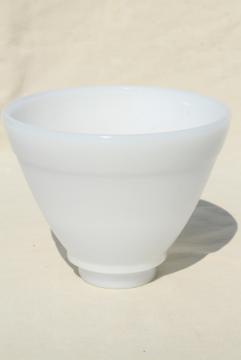 catalog photo of vintage white milk glass diffuser shade, replacement lamp shade reflector