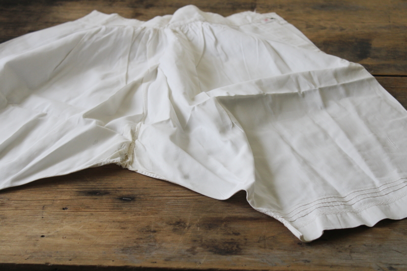 photo of vintage whites, lot shabby antique pantaloons, long white cotton drawers w/ tucks & lace #4