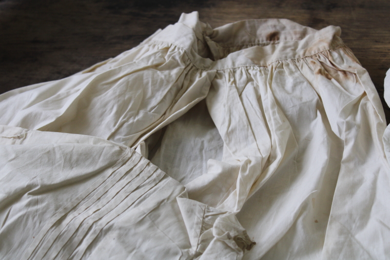 photo of vintage whites, lot shabby antique pantaloons, long white cotton drawers w/ tucks & lace #9