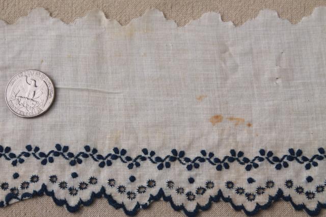 photo of vintage wicker sewing basket full of antique lace & trims, spools of cord thread #2