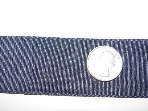 photo of vintage wide grosgrain ribbon, original roll, navy blue #2