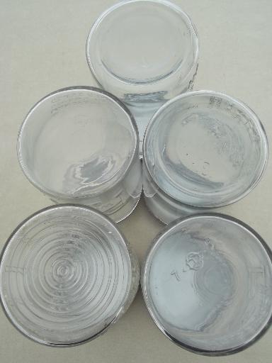 photo of vintage wide mouth canning jars, old mason jar canisters w/ zinc lids #8