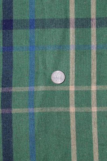 photo of vintage winter work shirt fabric, wool plaid tartan shirting / skirt fabric lot #3