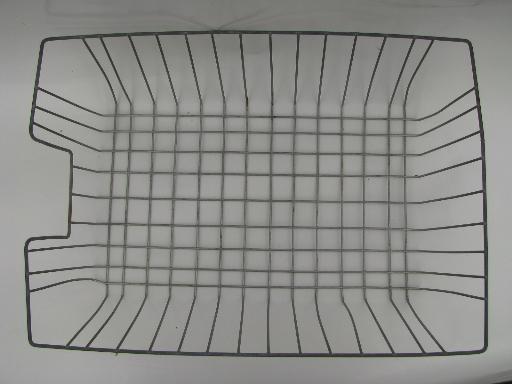 photo of vintage wire basket for large size art paper, desk tray or work table storage #3