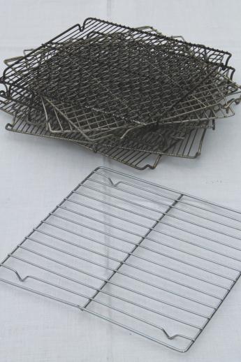 photo of vintage wire cooling racks, lot of 10 old wire racks for a whole shelf of pies! #7