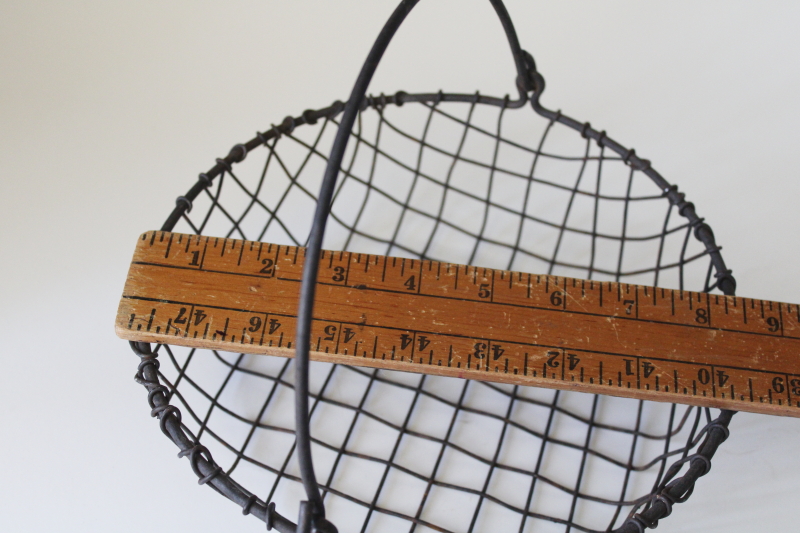 photo of vintage wire egg basket or rustic primitive fruit bowl farmhouse kitchen decor #4