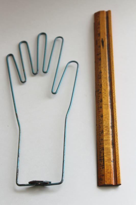 photo of vintage wire hand shape, ladies glove stretcher or display mannequin hand form #2