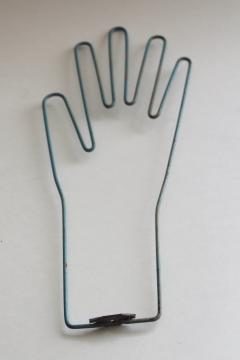 catalog photo of vintage wire hand shape, ladies glove stretcher or display mannequin hand form