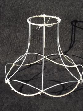 catalog photo of vintage wire lamp shade frame for bell shape old Victorian lampshade