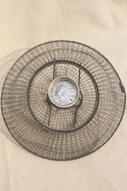 photo of vintage wire mesh kitchen strainer, vegetable or egg basket made in Italy #6