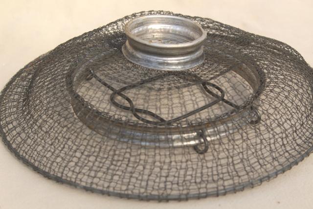 photo of vintage wire mesh kitchen strainer, vegetable or egg basket made in Italy #7