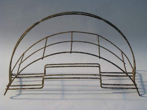 photo of vintage wirework bottle holder or glasses carrier rack, retro picnic tote! #2