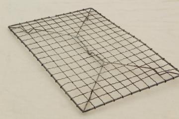 catalog photo of vintage wirework crimped wire cooling rack, baker's bakery photo prop for pies, cookies