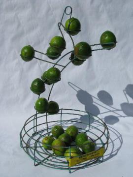 catalog photo of vintage wirework store advertising display basket, lemon holders, Realemon sign