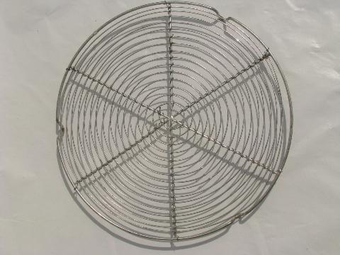 photo of vintage wirework trivet, old wire stand for kitchen tea kettle #1