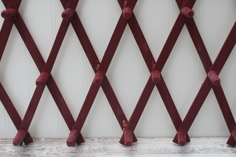 photo of vintage wood accordion rack, wall mount hanger pegs for entry way coats hats or kitchen storage peg board #4