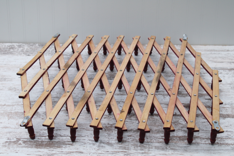 photo of vintage wood accordion rack, wall mount hanger pegs for entry way coats hats or kitchen storage peg board #7