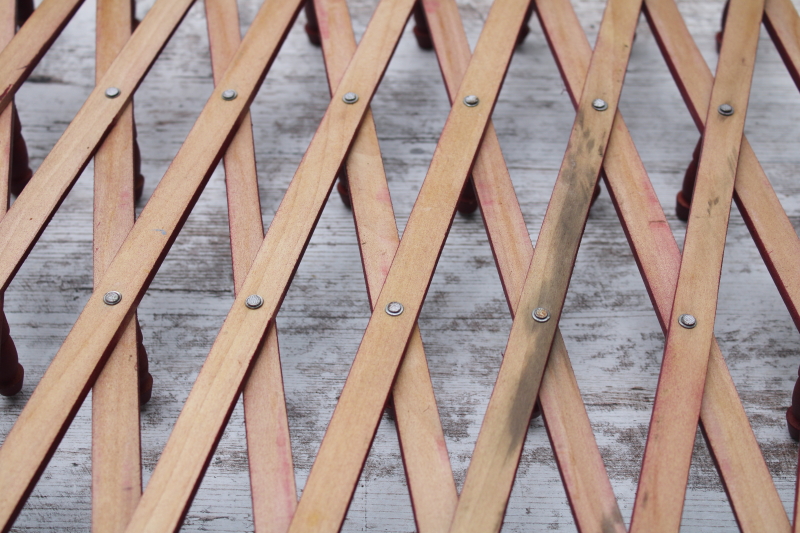 photo of vintage wood accordion rack, wall mount hanger pegs for entry way coats hats or kitchen storage peg board #8