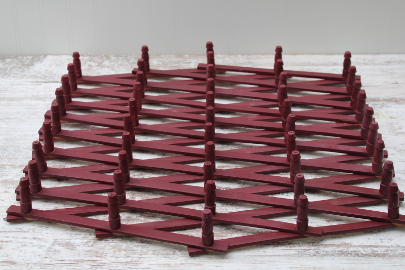 photo of vintage wood accordion rack, wall mount hanger pegs for entry way coats hats or kitchen storage peg board #9