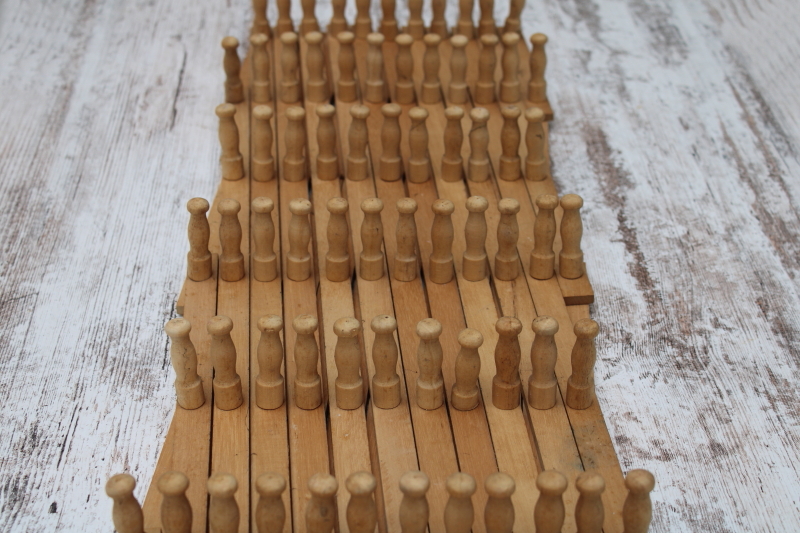 photo of vintage wood accordion rack, wall mount pegs for entry way coat hat hanger or kitchen storage peg board #4