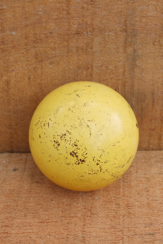 photo of vintage wood croquet balls w/ primitive paint, rustic fall decor bowl fillers  #3