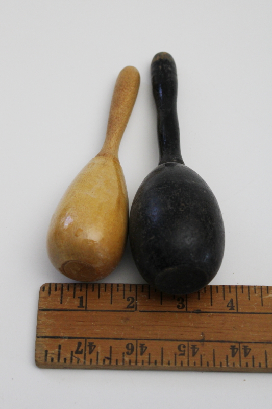 photo of vintage wood darning eggs, old fashioned sock darners w/ handles, primitive decor or bowl fillers #3