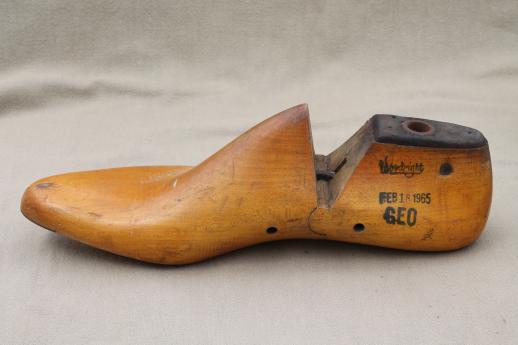 photo of vintage wood feet, wooden foot shoe stretchers or cobbler's lasts for shoemaking #9