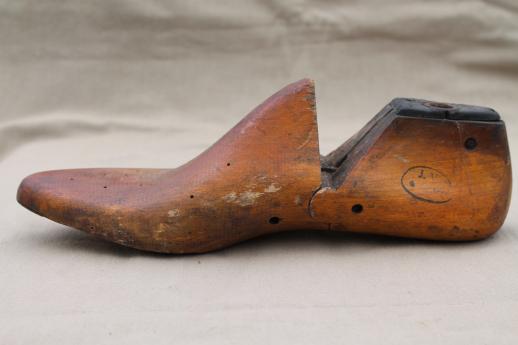 photo of vintage wood feet, wooden foot shoe stretchers or cobbler's lasts for shoemaking #15