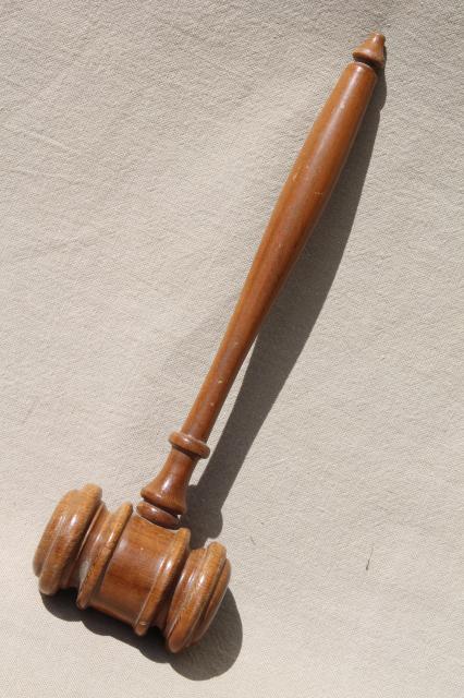 photo of vintage wood gavel, judge gavel or auctioneer's hammer #3