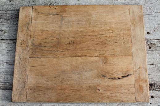 photo of vintage wood kitchen carving / cutting board, big old wooden bread board #3