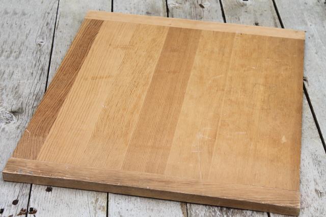 photo of vintage wood kitchen cutting board, big old wooden dough board, bread board #2