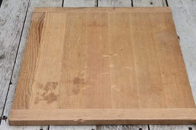 photo of vintage wood kitchen cutting board, big old wooden dough board, bread board #7