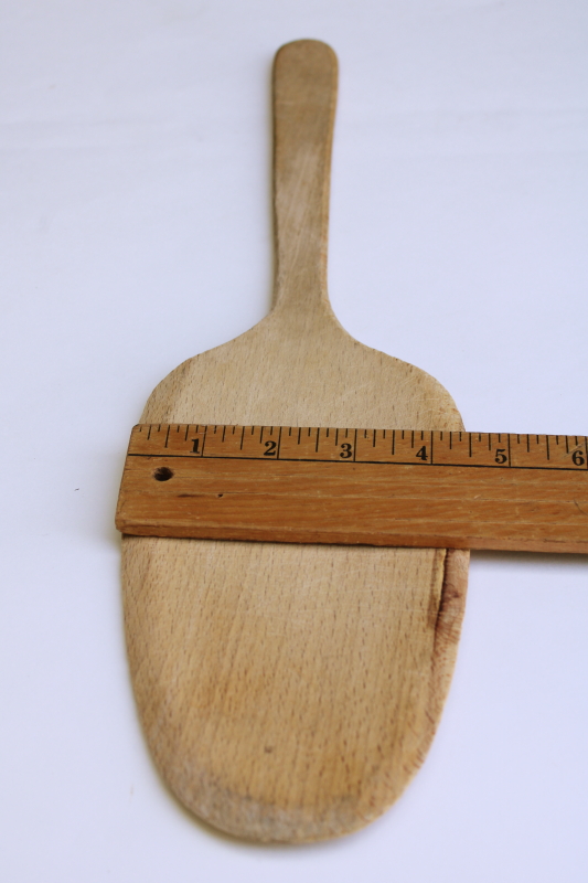photo of vintage wood kitchen tools lot, primitive wooden masher, pestle, butter scoop, paddle spoon #8