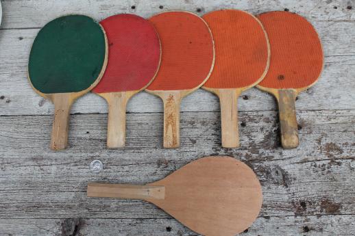 photo of vintage wood paddles, old ping-pong paddle lot for repurposing, sign art etc. #2