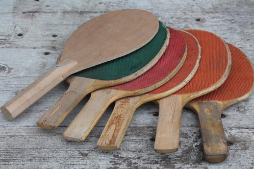 photo of vintage wood paddles, old ping-pong paddle lot for repurposing, sign art etc. #3