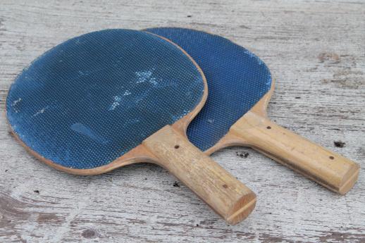 photo of vintage wood paddles, old ping-pong paddle lot for repurposing, sign art etc. #5