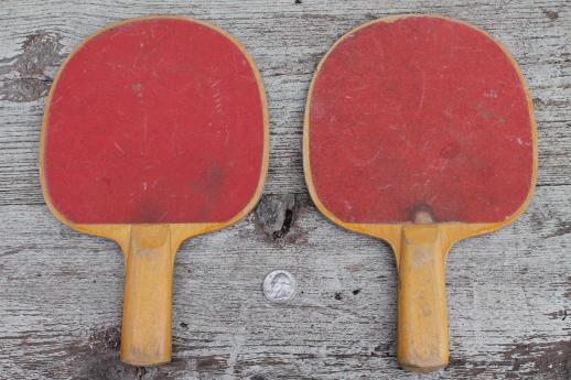 photo of vintage wood paddles, old ping-pong paddle lot for repurposing, sign art etc. #6