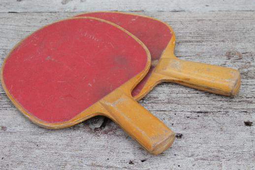 photo of vintage wood paddles, old ping-pong paddle lot for repurposing, sign art etc. #7