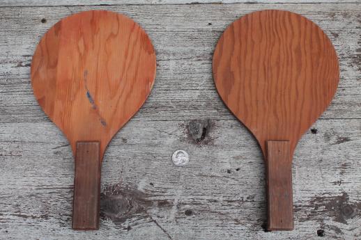 photo of vintage wood paddles, old ping-pong paddle lot for repurposing, sign art etc. #8