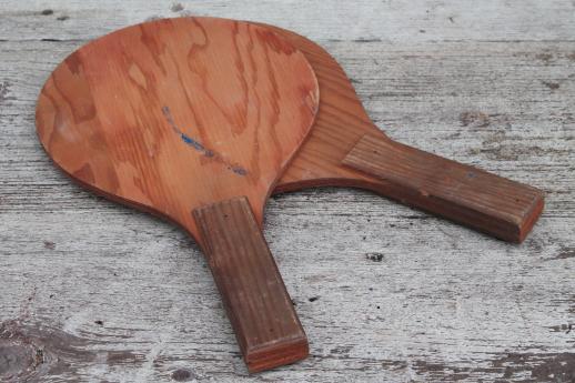 photo of vintage wood paddles, old ping-pong paddle lot for repurposing, sign art etc. #9