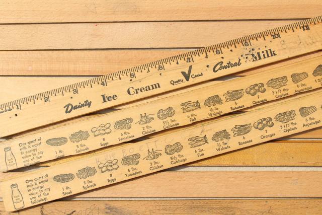 photo of vintage wood ruler lot, 20+ old wooden measuring rulers #8