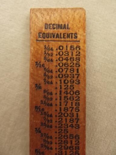 photo of vintage wood ruler with Timkin bearings advertising, 6" measure #3