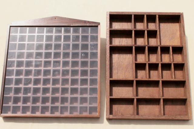 photo of vintage wood shadowbox display case shelves for thimbles, miniatures, collectibles #5