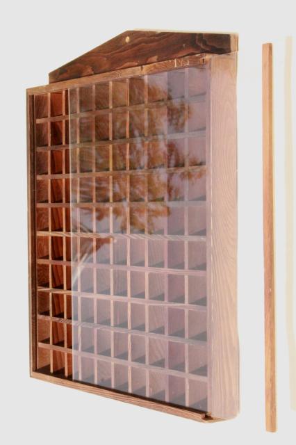 photo of vintage wood shadowbox display case shelves for thimbles, miniatures, collectibles #9