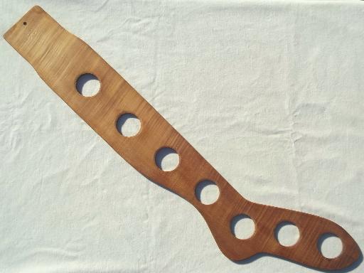 photo of vintage wood sock stretchers, wooden feet in large sizes for stockings & socks #2