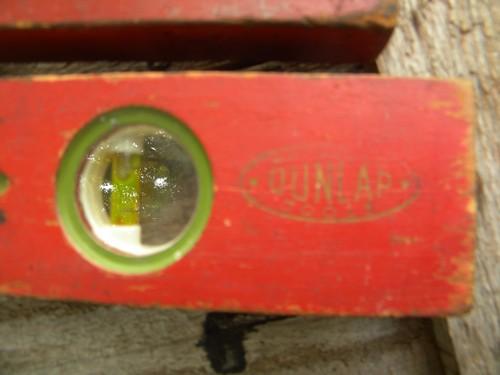 photo of vintage wood sprite bubble levels w/old paint Dunlap/Port Austin Tool #2