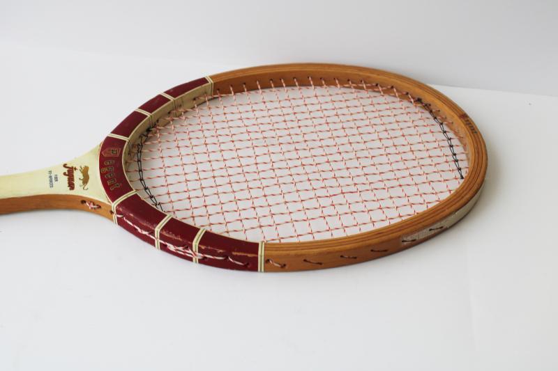 photo of vintage wood tennis racquets, Don Budge & Add In racket lot, retro sporting decor #2