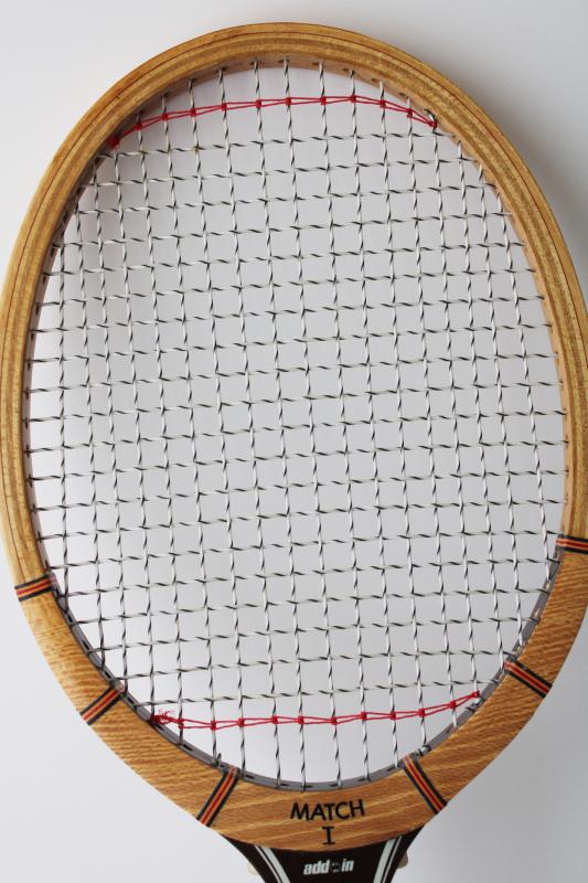 photo of vintage wood tennis racquets, Don Budge & Add In racket lot, retro sporting decor #5