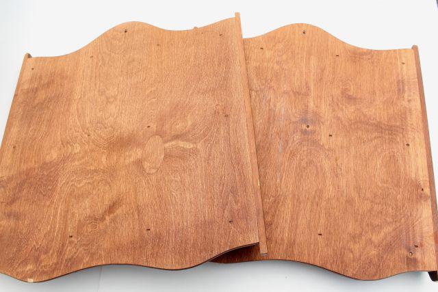 photo of vintage wood wall box spoon holder set, colonial country pine kitchen decor #5